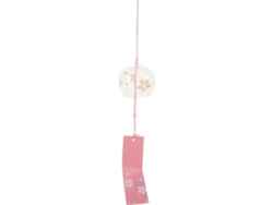 Campana de viento japonesa de cristal - Rosa - Para uso exterior, para colgar en un balcón
