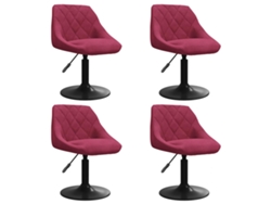 Maison Exclusive - Sillas De Comedor Giratorias 4 Unidades Terciopelo Rojo Tinto