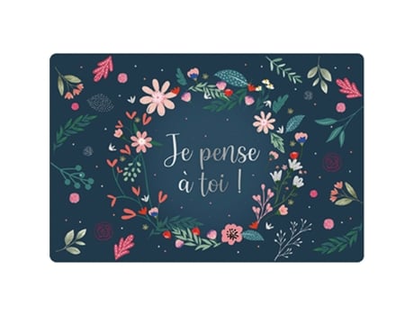 Tarjeta doble KIUB Des Plumes Et Des Fleurs Pense A Toi