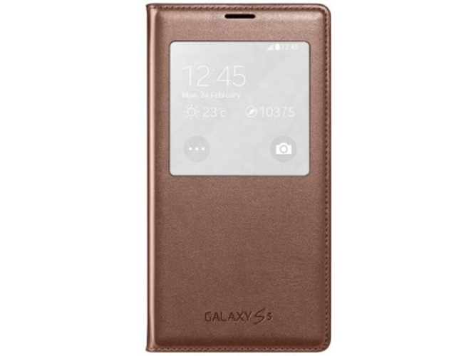 Funda s view galaxy s5 mini Dorado