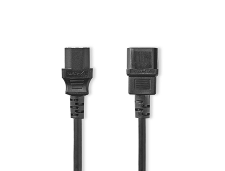 Conector de cable de alimentación NEDIS Iec-320-C13 Conector Iec-320-C14 Recto Recto Niquelado 2,00 Metros