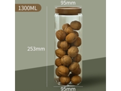 (1300 Ml) Recipiente De Vidrio Para Alimentos Con Tapa Sellada, Frasco De Vidrio De Estilo Posmoderno Clásico