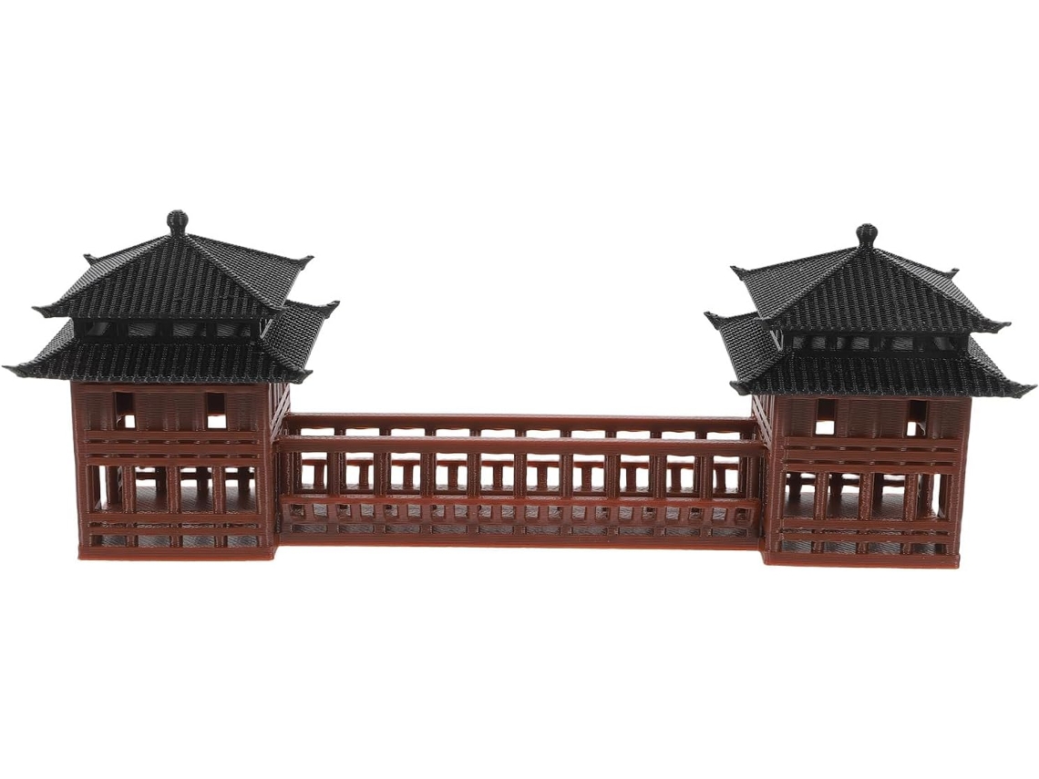 Modelo En Miniatura De Arquitectura China Antigua De 12x2,2x4,5 Cm En Resina Para