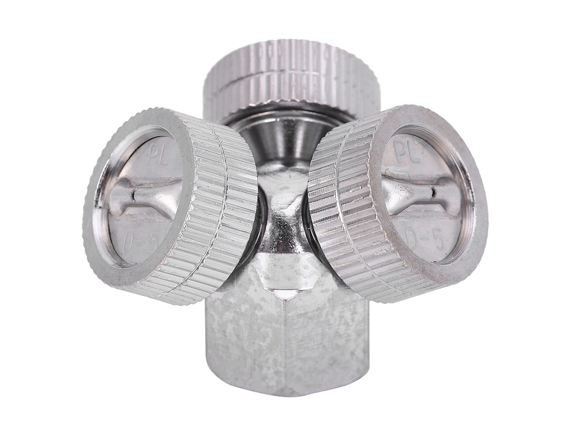 Boquilla De Riego Para Jardín Con 3 Salidas, Rosca Hembra, G3/8, Acero Inoxidable.