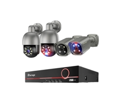 Sistema de cámara de seguridad de 8 MP, visión nocturna, detección de IA, audio bidireccional, 8 canales, 4 cámaras A, 4T OEM