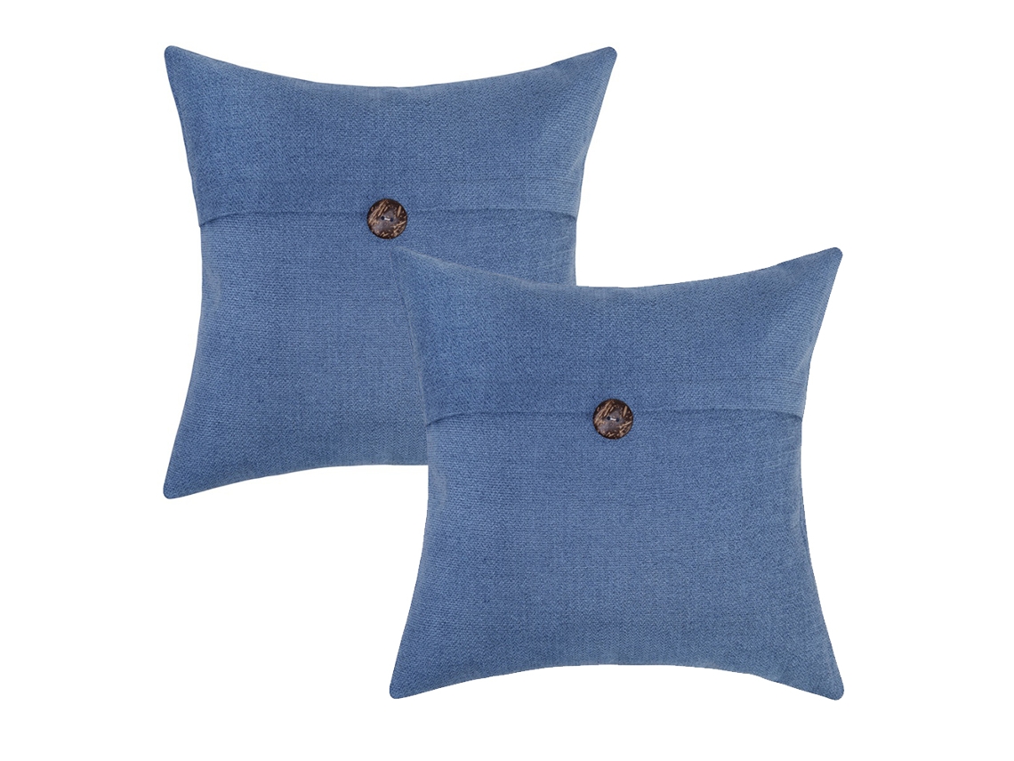 2 Fundas De Cojín Vintage, Azul Marino, 45x45 Cm