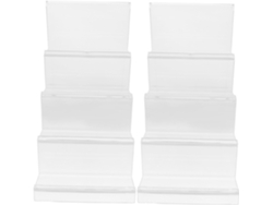 Expositor De Mano Para Paquetes Y Cartera En Acrílico Transparente De 14 Cm Con 4 Estantes Resistentes.