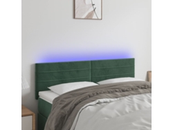 Cabecero Con Led De Terciopelo Gris Oscuro 144x5x78/88 Cm