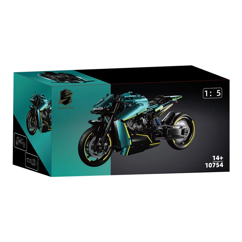 Modelo de construcción de motocicleta deportiva técnica