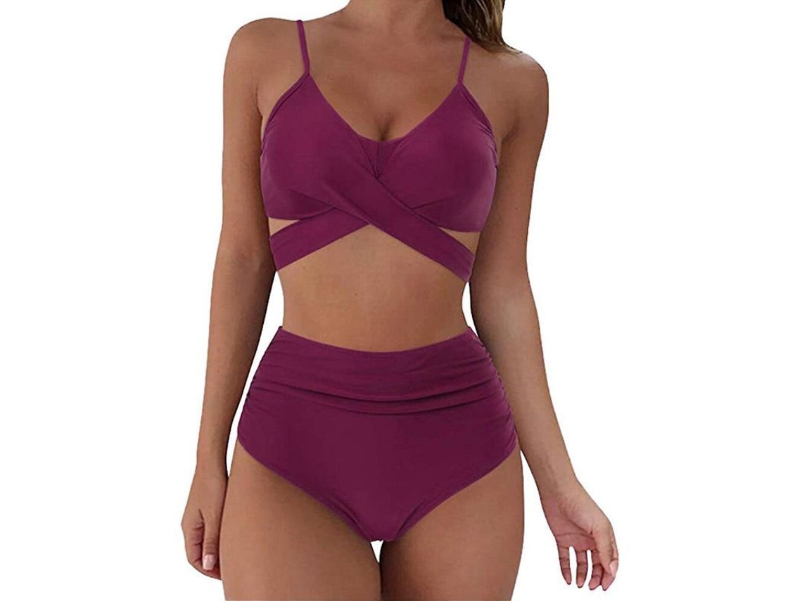 2026-traje De Baño De Dos Piezas Para Mujer Con Sustentación Estampado Floral Verano Sexy Poliéster Talla Normal