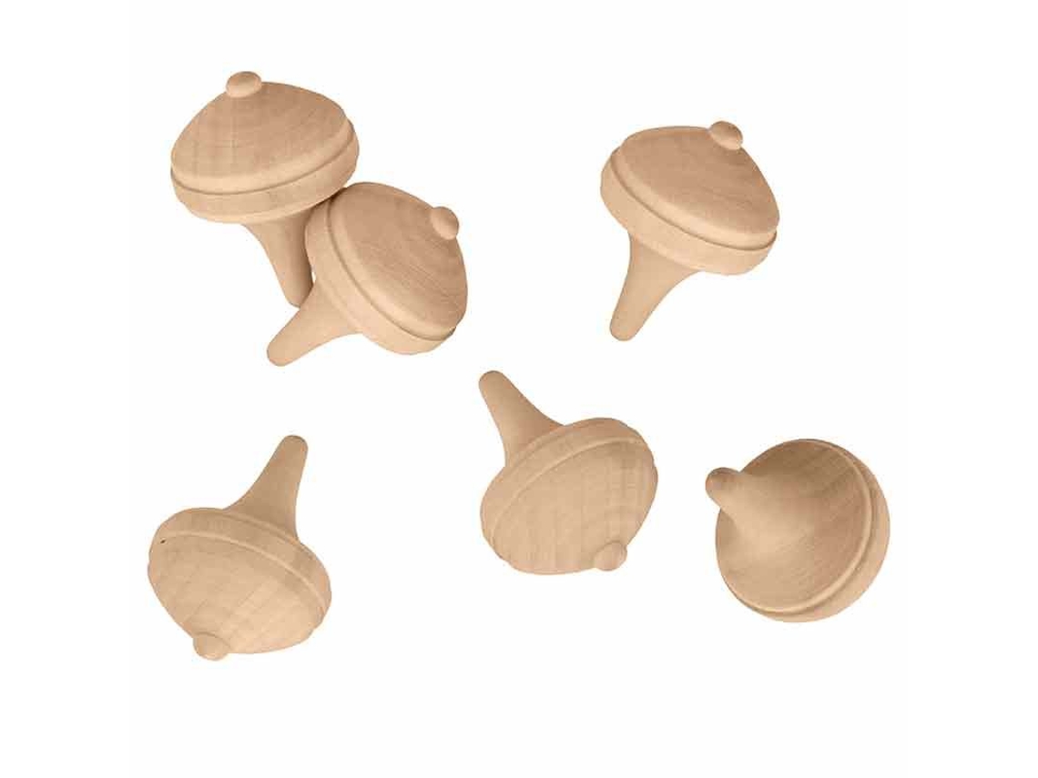 Conjunto De 6 Piones De Madera 3.5 X 4.5 Cm Artemio