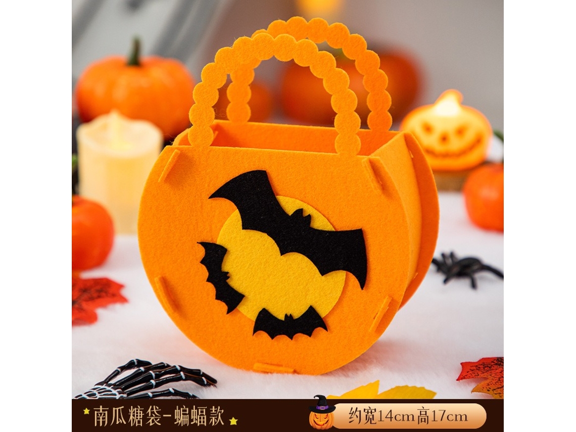 Bolsa de dulces de Halloween, calabaza, bruja, murciélago, fantasma, bolsa de regalo para fiesta infantil, regalos B Viewleaf