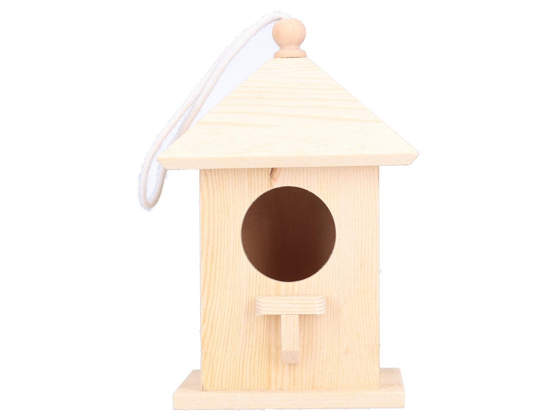 Casita De Madera Para Pájaros, Ideal Para Pintar, Colgar, Usar En El Jardín, Para Pájaros Pequeños O Mascotas.