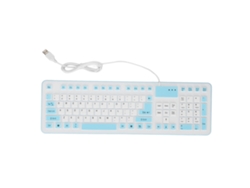 Teclado Plegable De Silicona Con 106 Teclas, Usb, Resistente Al Agua, Silencioso, Para Pc/portátil, Azul.