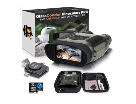 Gafas de Visión Nocturna Binoculares Militares Digitales con Lentes Infrarrojas Equipo Táctico para Caza y Seguridad Verde BISBISOUS