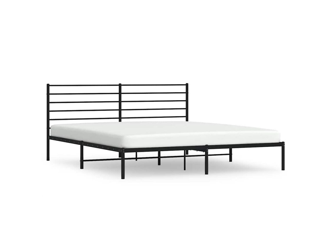 Maison Exclusive - Estructura Cama Sin Colchón Con Cabecero Metal Negro 183x213 Cm