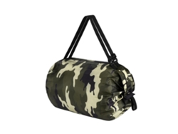 Bolsa de la compra plegable, diseño plegable, gran capacidad, tejido Oxford, muy utilizada, reutilizable, camuflaje verde militar.