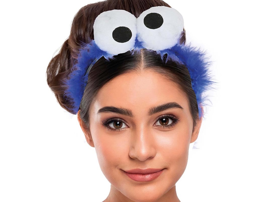 Diadema Monstruo Azul con Plumas