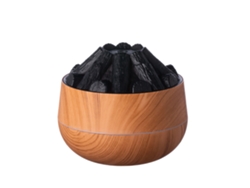 Humidificador USB Digitallab, forma creativa de llama de carbón, 300 ml, luz ambiental (veta de madera clara)