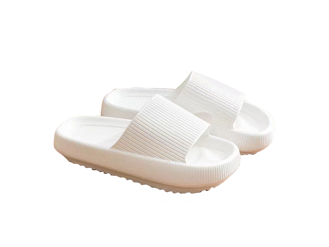 Pantuflas De Baño Antideslizantes Con Suela De Eva De 4 Cm, Ligeras, Blancas, Talla 38-39.