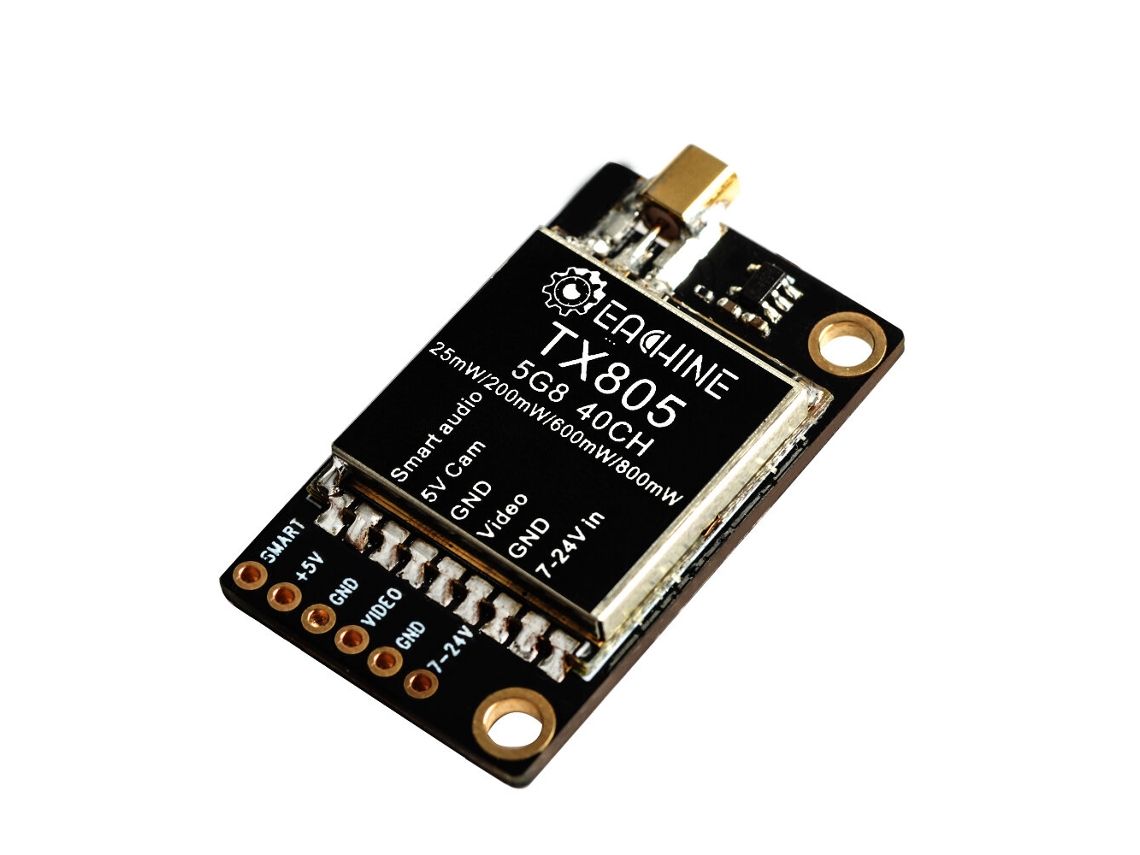Transmisor Fpv Analógico Sma Hembra eachine Tx805 Vtx 5.8ghz 40ch 25-800mw Pantalla Led Osd Pitmode Smart Audio 30.5mm Drones Rc