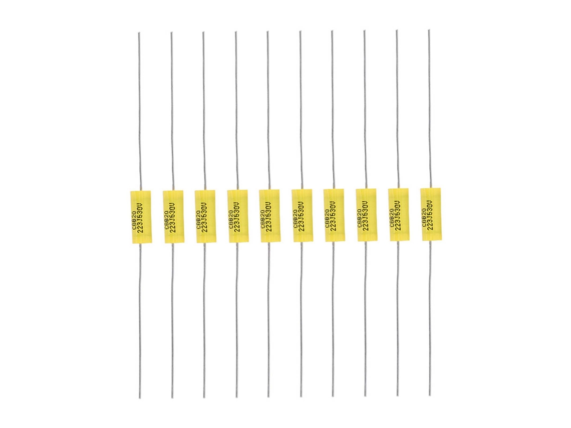10 Condensadores Axiales De Película De Poliéster De 0,022 Μf Y 630 V Para Amplificadores De Radio.