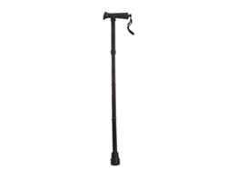 Bastón plegable para hombres y mujeres, con empuñadura en T, correa para la muñeca, altura ajustable y peso moderado.