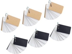 Tarjetas De Memoria Recargables Para Estudiantes, Con Anillas, Papel Blanco Y Negro, 6 Unidades.