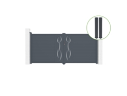 Puerta abatible 3,5m LIFE Al.160cm aluminio gris 2 postes 20x20cm Al.190cm CASANOOV