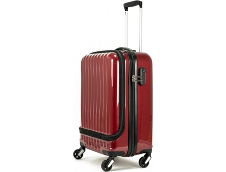 Maleta Equipaje De Mano Cabina Trolley De Viaje 4 Ruedas Giratorias Abertura Frontal Y Lateral (Rojo) COSHANO