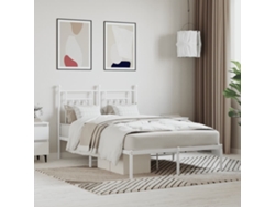 Estructura Cama Sin Colchón Con Cabecero Metal Blanco 120x200cm