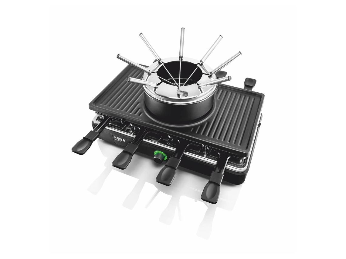 Set de Fondue, Grill y Raclette HAEGER Cool Dinner - Apto para 8 Personas,1400W