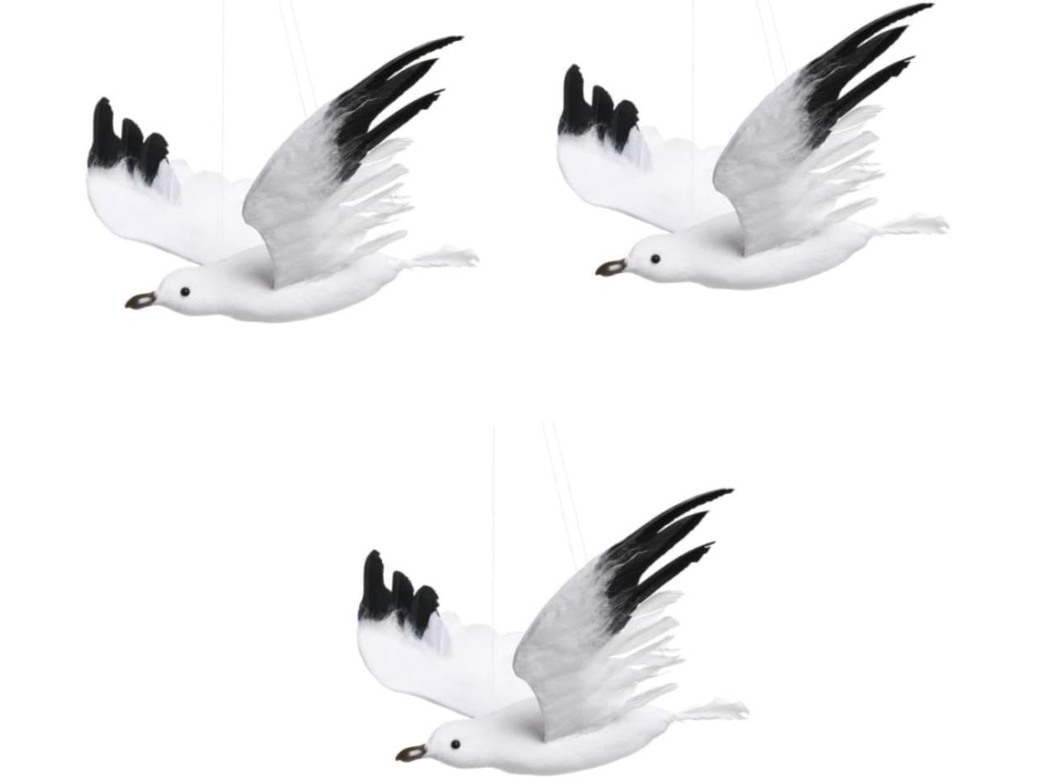 3 Piezas, Pp, 3 Piezas De Adornos Colgantes De Gaviota Artificial, Suspensión De Imitación Con Diseño