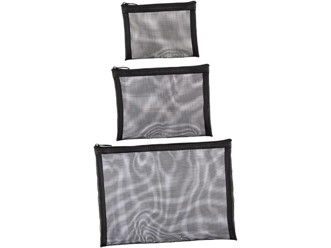 Neceser De Maquillaje De Malla Transparente, Juego De 3 Piezas, Gran Capacidad.