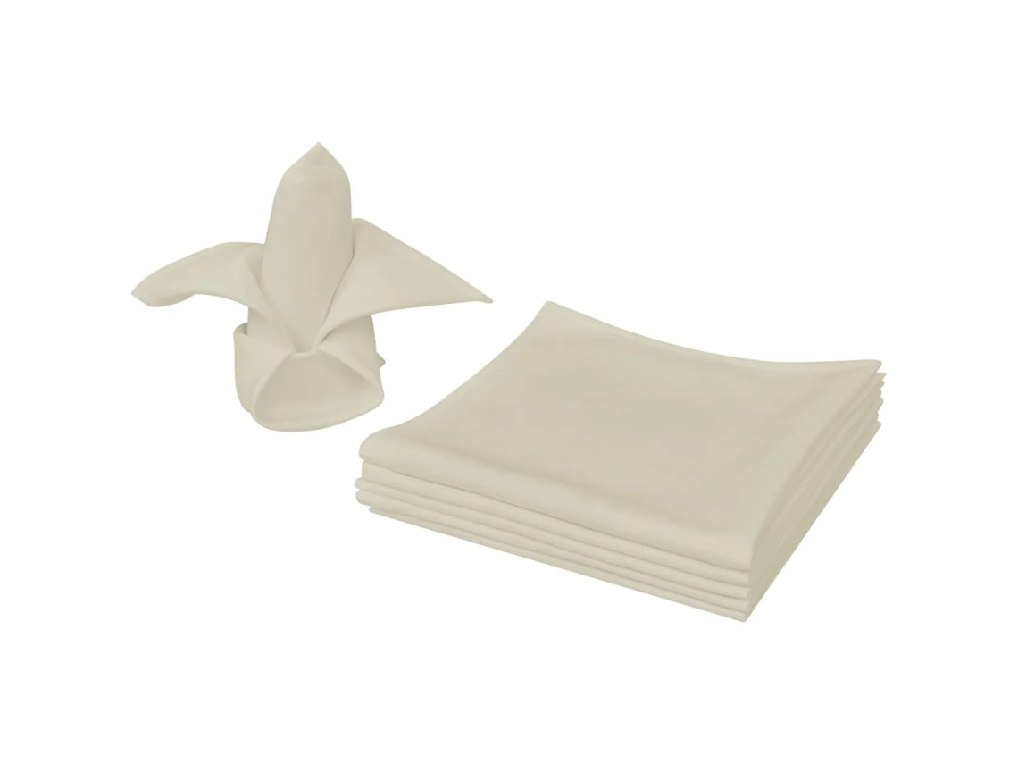 Conjunto 25 Servilleta VIDAXL Crema Poliéster (50x50 cm)