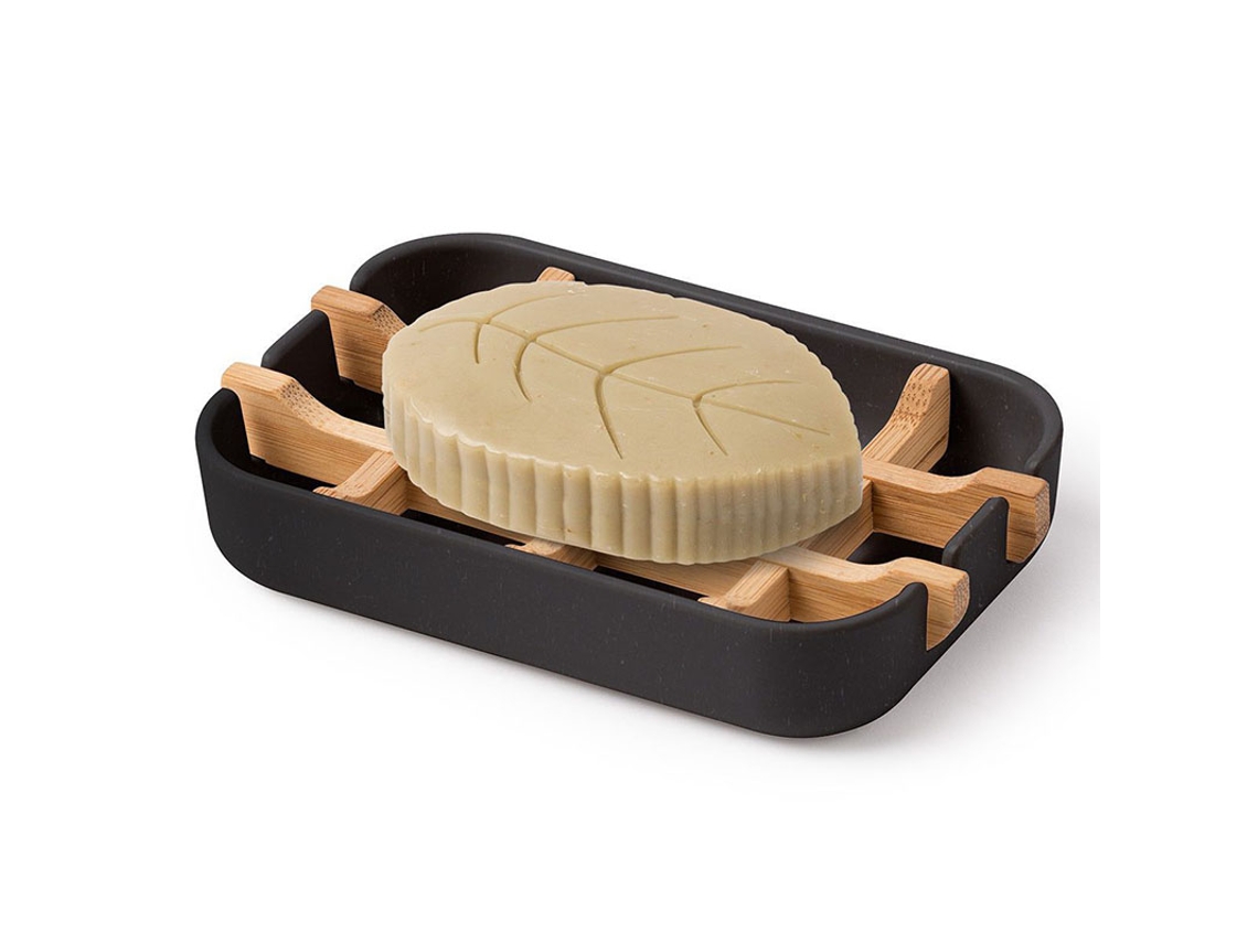 (negro) Jabonera De Baño De Bambú, Plato De Ducha, Accesorio De Baño Unisex