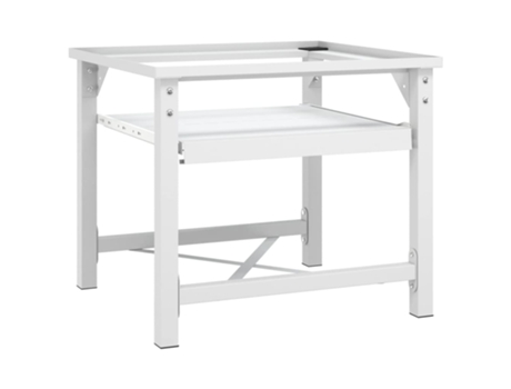vidaXL Pedestal para la lavadora con estante extraíble blanco
