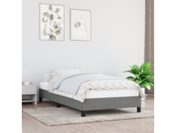 Estructura De Cama Sin Colchón Tela Gris Oscuro 90x200 Cm