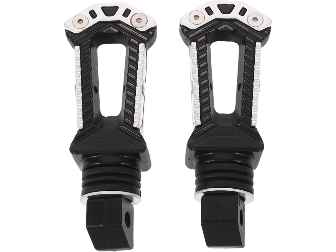 Juego De 2 Reposapiés Para Pasajero De Motocicleta De Aleación De Aluminio Plateado