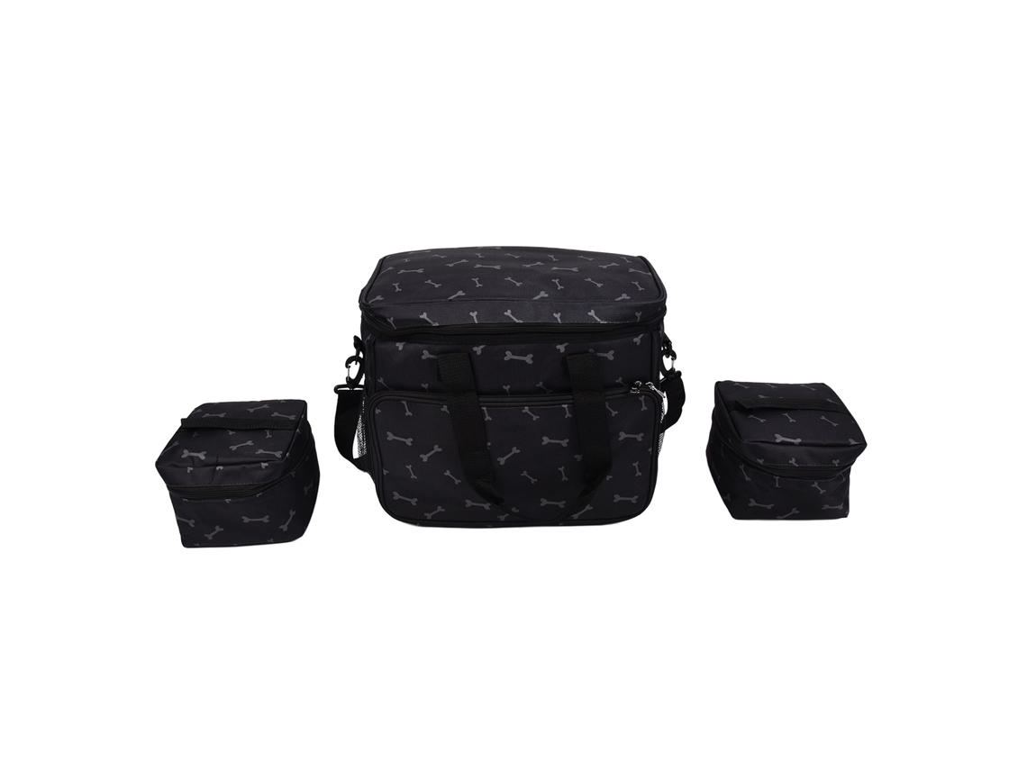 Bolsa De Viaje Para Perros De Tela Oxford Con 2 Recipientes Para Almacenar Comida Y Accesorios.