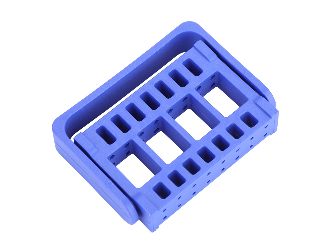 Suporte Para Brocas De Dente E Unha Com 16 Buracos Para Manicure E Loja De Ferramentas De Polimento Azul Escuro