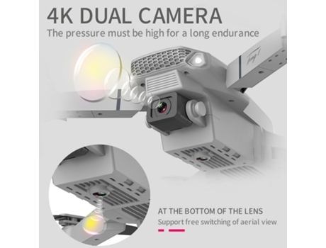 E88Pro Mini Drone con cámara 4K (Cámara doble - Duración de la batería: 15 min - Gris) YIZHOOD