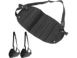 Reposapiés Portátiles Para Avión En Espuma Negra Y Nailon, Juego De 3 Hamacas Ergonómicas Ajustables.