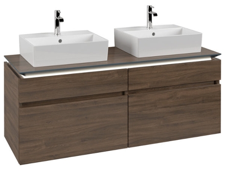 Villeroy &amp Boch Legato Vanity unit B669 1400x550x500mm 2 lavabos iluminación LED
