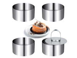 Herramientas profesionales de repostería, aros de postre de acero inoxidable para chefs creativos, superficie antiadherente para facilitar su desmoldado.