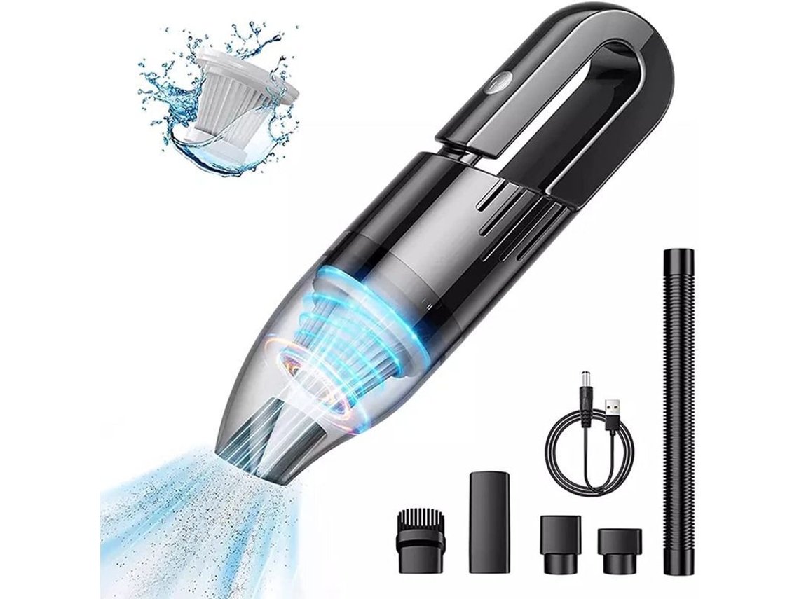 Aspiradora De Mano Inalámbrica - 6000 Pa, 120 W, Recargable, Limpieza En Seco Y Húmedo Para Coche Y Hogar.