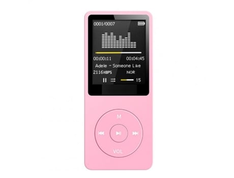 Lector MP3 Bluetooth Lossless Portable External Fm Radio Ultrathin Student Recorder Pink 4Gb