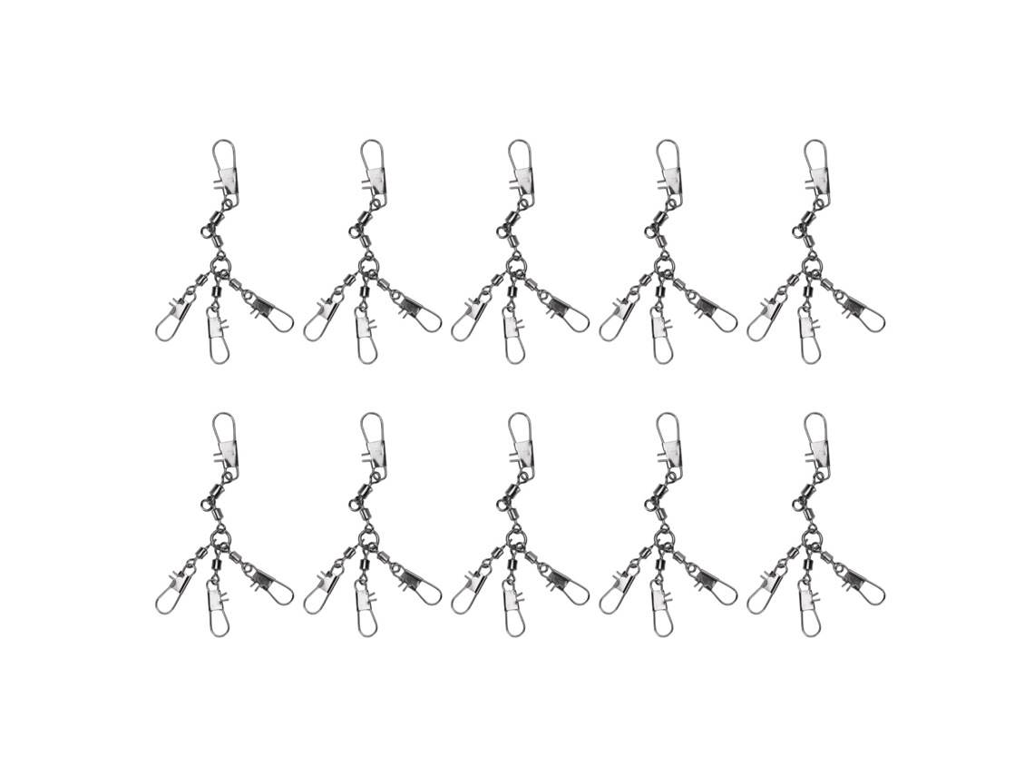 2026rebe-10pcs Mosquetones De Barril De Pesca Con Broche Seguro Acero Inoxidable Conector Giratorio De Alta Resistencia