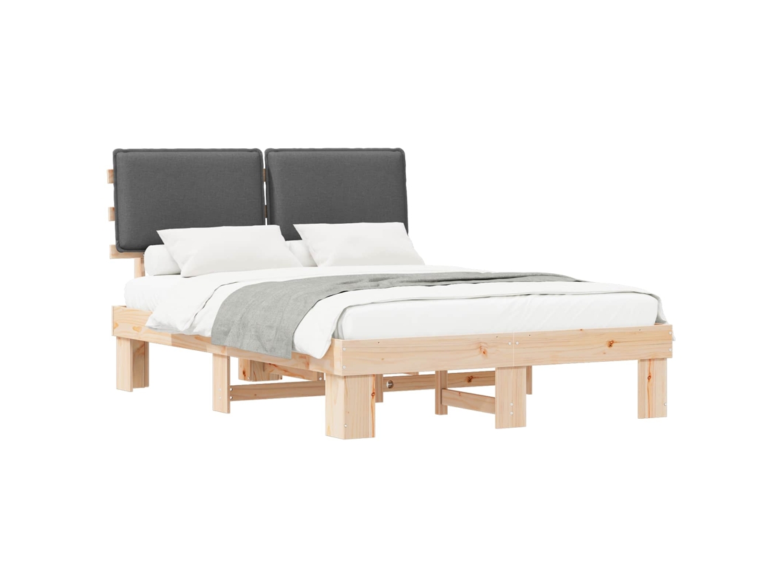 Maison Exclusive - Estructura De Cama Con Cabecera Tapizada Gris Oscuro