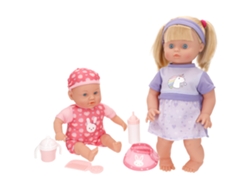 Conjunto de muñeca niña de 41 cm y muñeca bebé de 32 cm con accesorios Colorbabys
